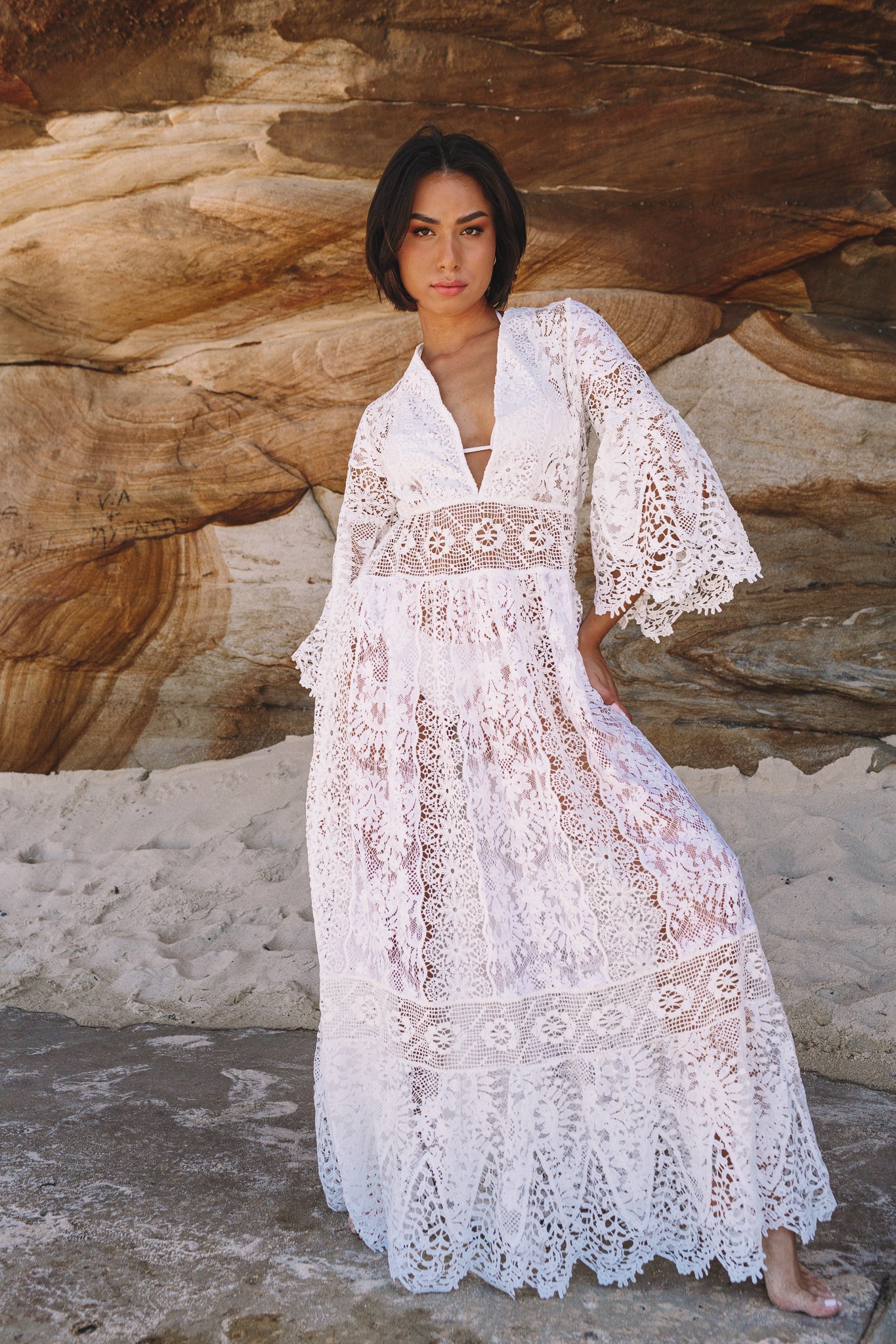 DREAMING BIANCO | Sheer White Lace Maxi | ladolceboutique.com.au DREAMING BIANCO | Sheer White Lace Maxi | ladolceboutique.com.au